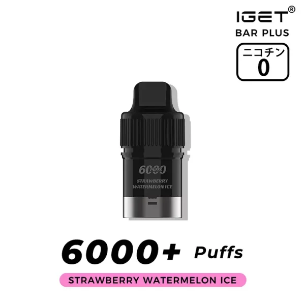 ストロベリー・スイカ氷(Strawberry Watermelon Ice) - IGET Bar Plus Pod 6000 Puffs ニコチン0