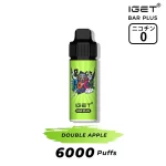 ダブル・アップル(Double Apple) - IGET Bar Plus 6000 Puffs ニコチン0