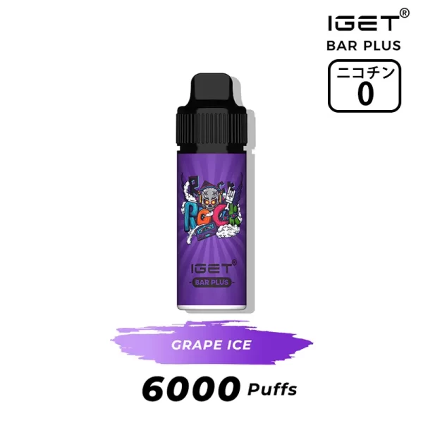 グレープアイス(Grape Ice) - IGET Bar Plus 6000 Puffs ニコチン0