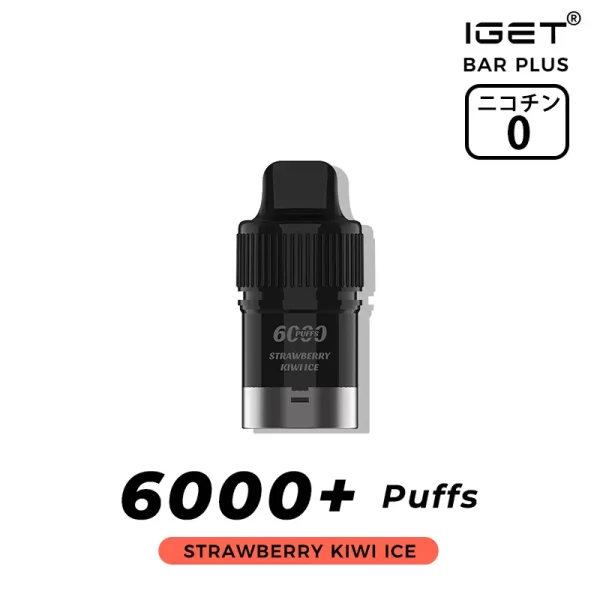 ストロベリー・キウイ氷(Strawberry Kiwi Ice) - IGET Bar Plus Pod 6000 Puffs ニコチン0