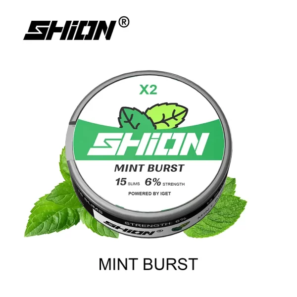 mint burst iget shion x2 nicotine pouch 6mg